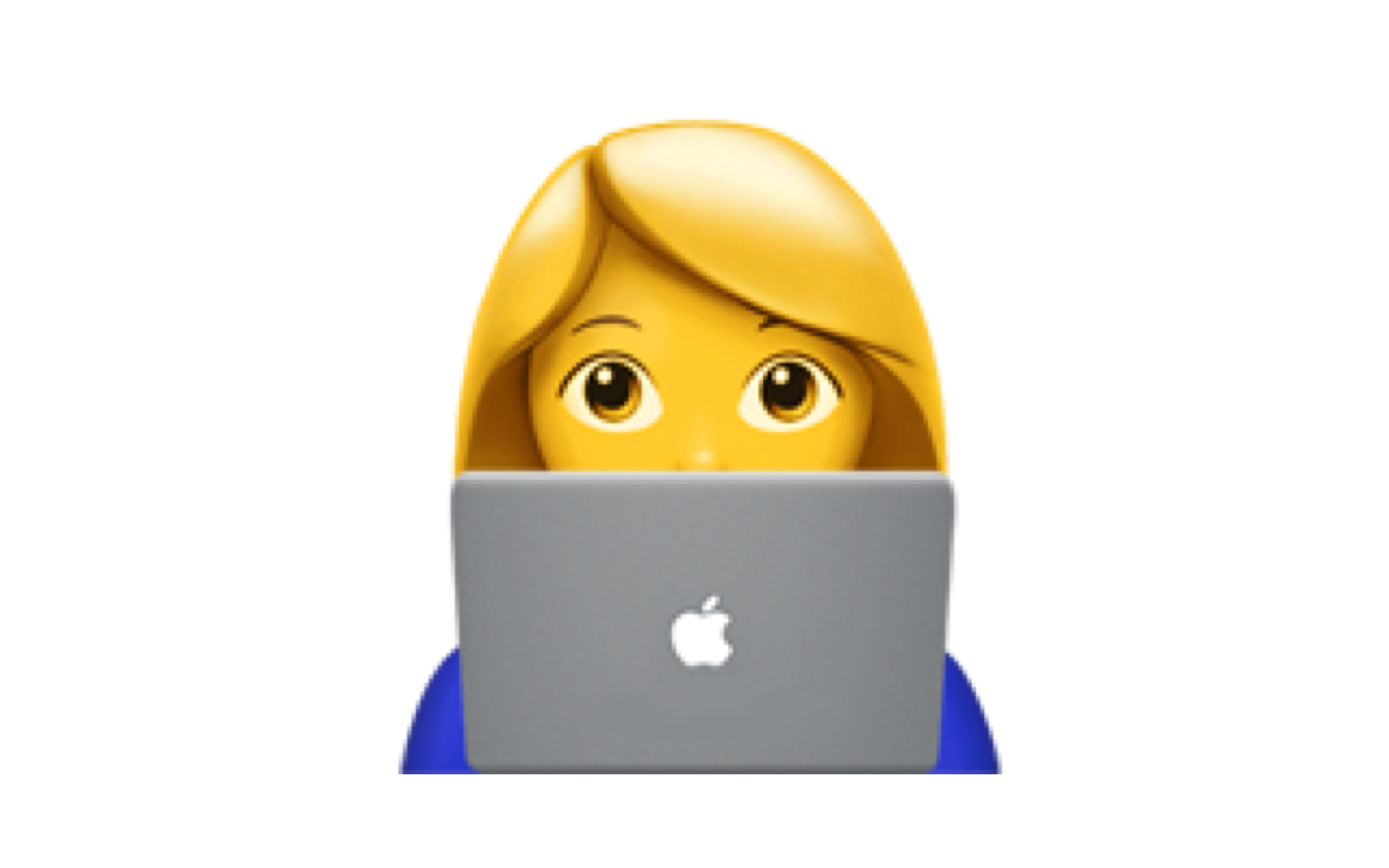 emoji woman behind laptop